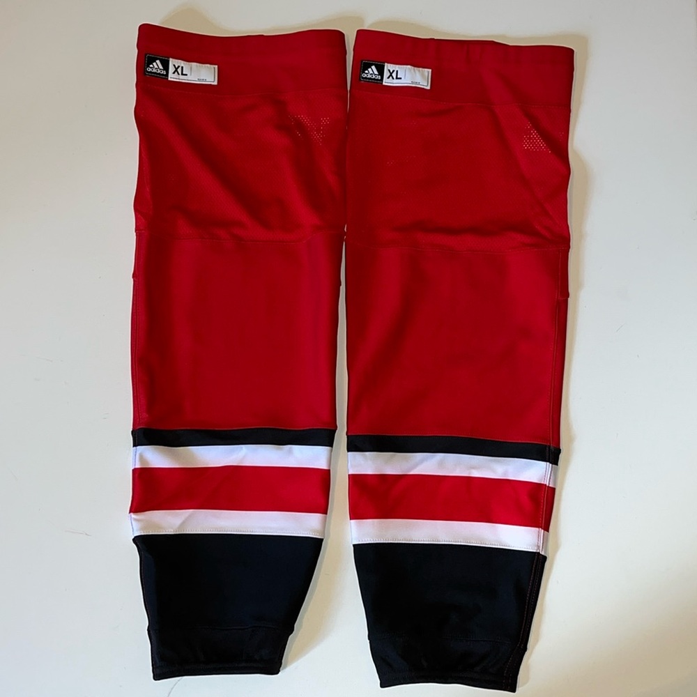 Adidas XL Carolina Hurricanes Hockey On Ice Team Issue Pro Stock NHL Socks New